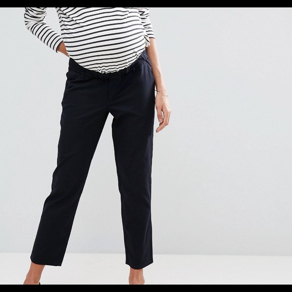 ASOS Maternity Pants - Maternity Twill Pants in Navy from ASOS ASOS Maternity Pants - Maternity Twill Pants in Navy from ASOS